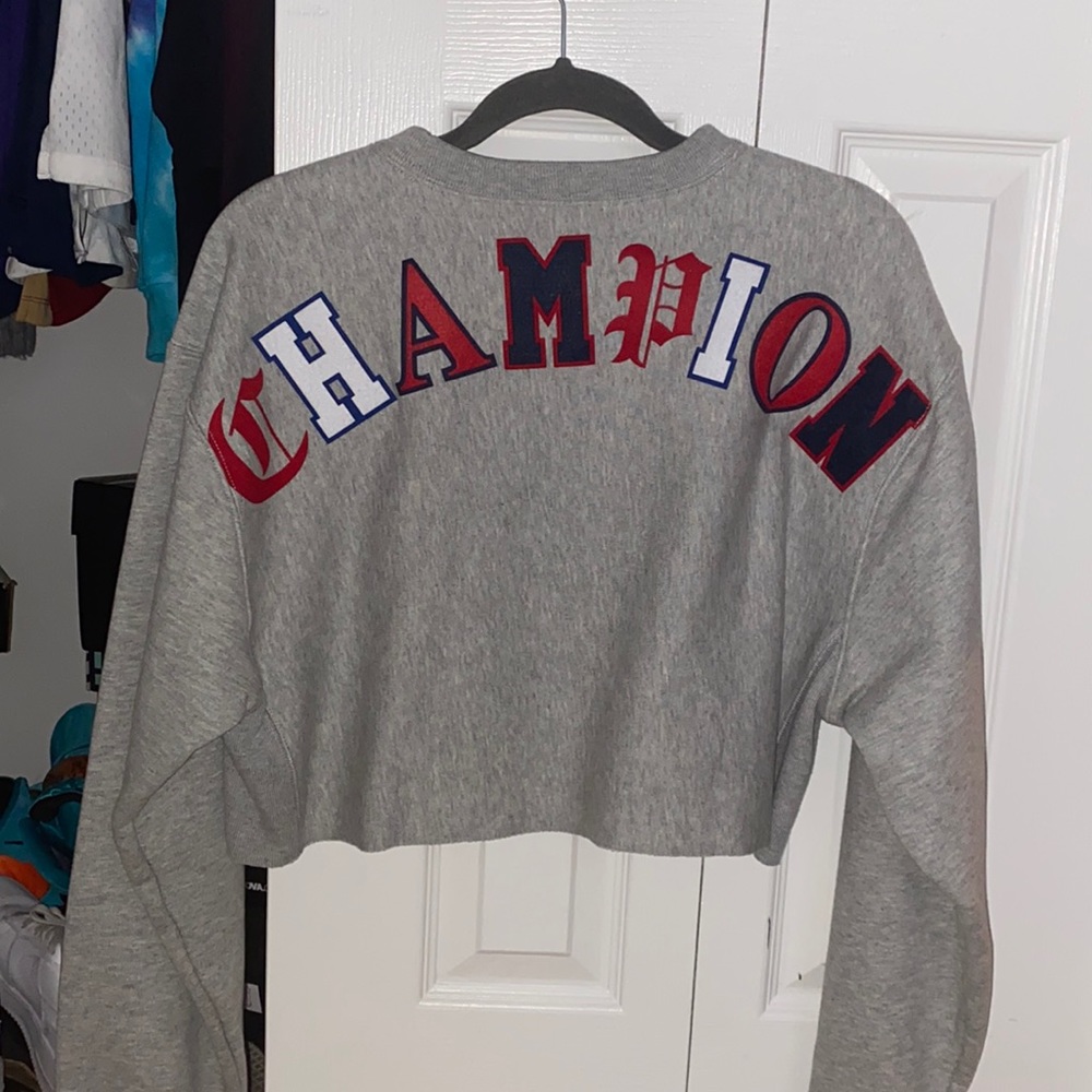 Cropped Champion grey sweatshirt